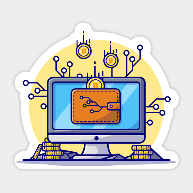 Online CryptoCurrency Cartoon Vector Icon Illustration Sticker by Catalyst Labs